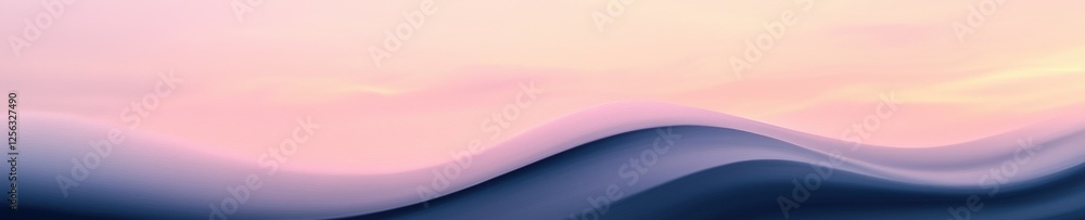 Poster abstract digital art piece that appears to be a wave-like pattern. the background is a gradient of p