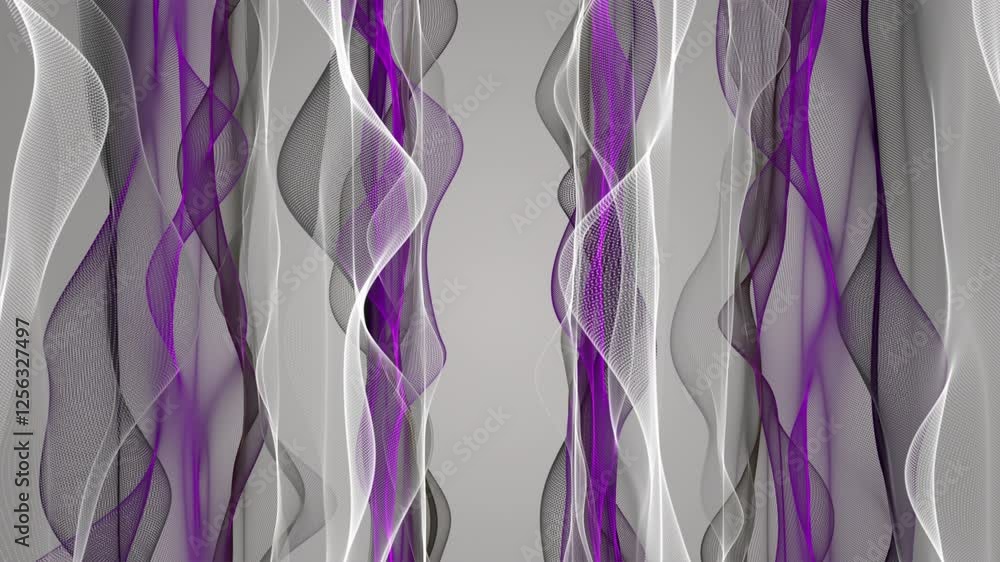 Aufkleber romantic video animation with particle wave object in slow motion, 4096x2304 loop 4k