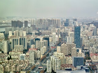 Fototapeta premium The cityscape and aerial view of Nanjing city, Jiangsu, China