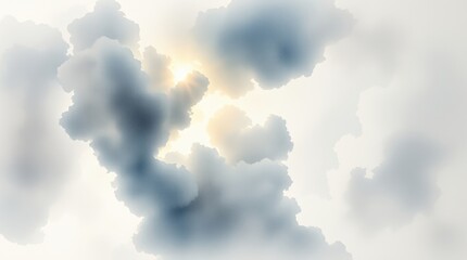 Rays of light pierce through a blanket of clouds, symbolizing divine presence and inspiration, evoking feelings of hope and spiritual renewal during Easter festivities