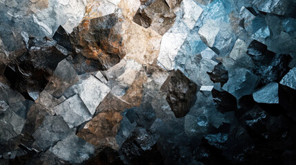 Textured Mineral Surface Displaying Various Shades of Blue, Gray, and Brown in a Natural Setting