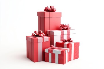 Obraz premium 3D Gift Box Emoji Icon Isolated and White Background