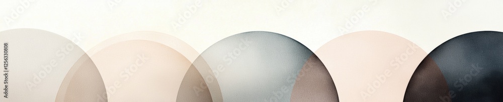 Poster group of five curved shapes arranged in a row on a white background. the shapes are of different siz