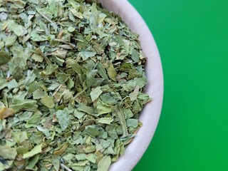 Vegetarian portion of lovage leaves.