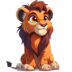 Fototapeta premium Whimsical Asiatic Lion design, full of personality.