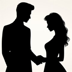 silhouette vector design of a couple holding hands