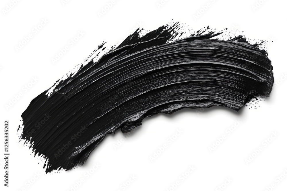 Aufkleber black paint is creating an abstract shape on a white background