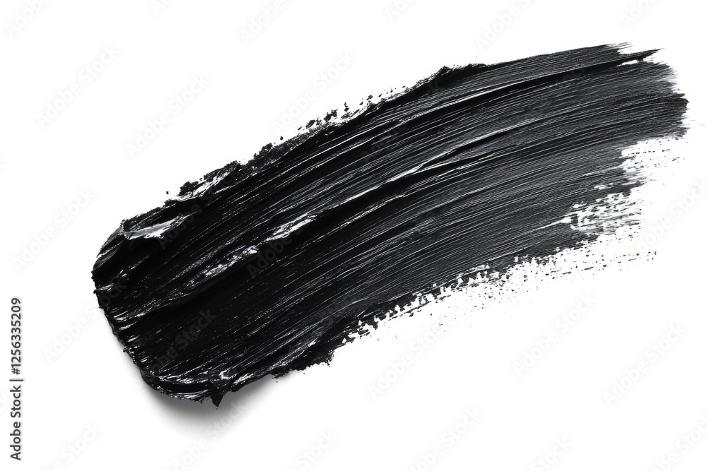 Poster black creamy texture creating a bold, dynamic stroke on a clean white background