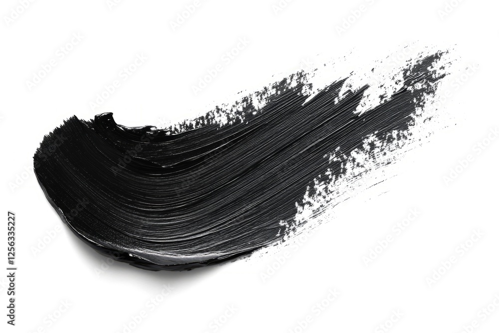 Aufkleber black paint is creating an abstract shape on a white background