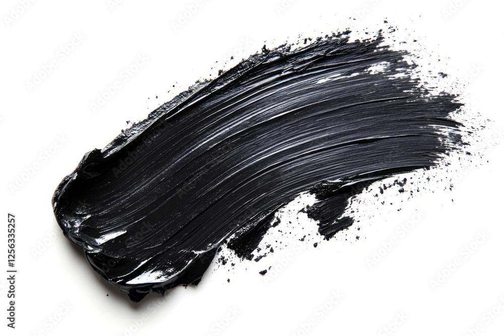 Poster black creamy texture creating a bold, dynamic stroke on a clean white background