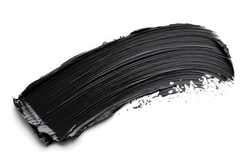 Black paint is creating an abstract shape on white background