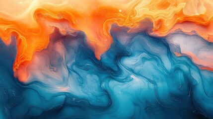Abstract Fluid Art: Vibrant Color Flow