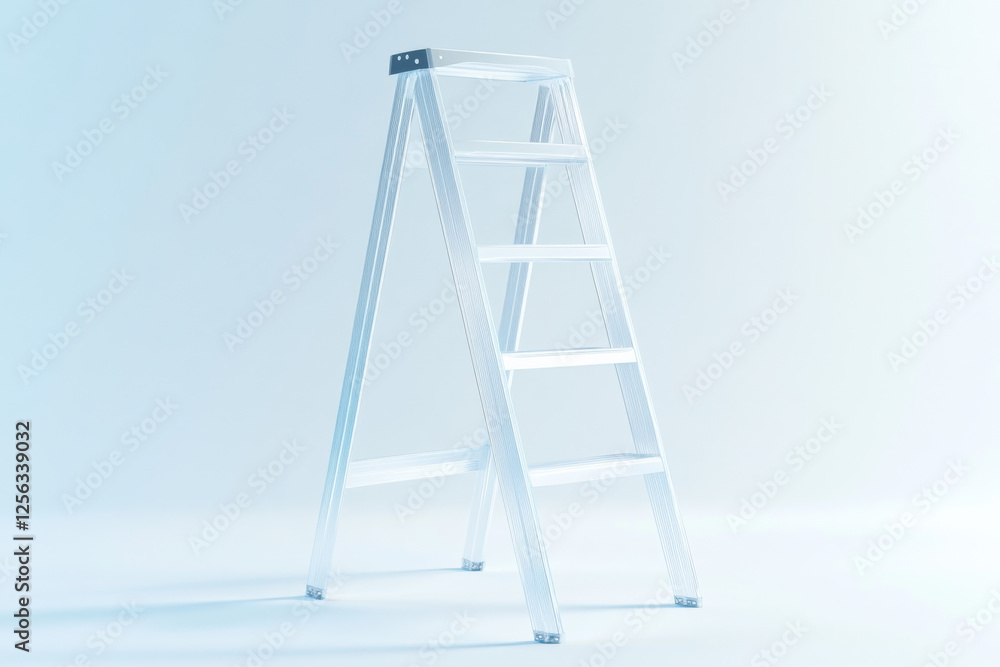 Poster sleek design of a modern ladder in a minimalist setting with soft lighting