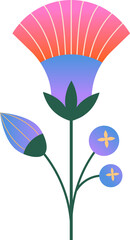 Colorful abstract geometric flower in Nordic folk style © Marina Zlochin