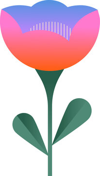 recommend clip art: Colorful abstract geometric flower in Nordic folk style