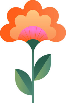 Fototapeta Colorful abstract geometric flower in Nordic folk style