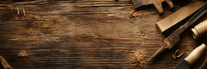 Carpenter Banner Design: Skilled Construction Professional with Ample Copy Area and an Approachable Smile for Trusted Service