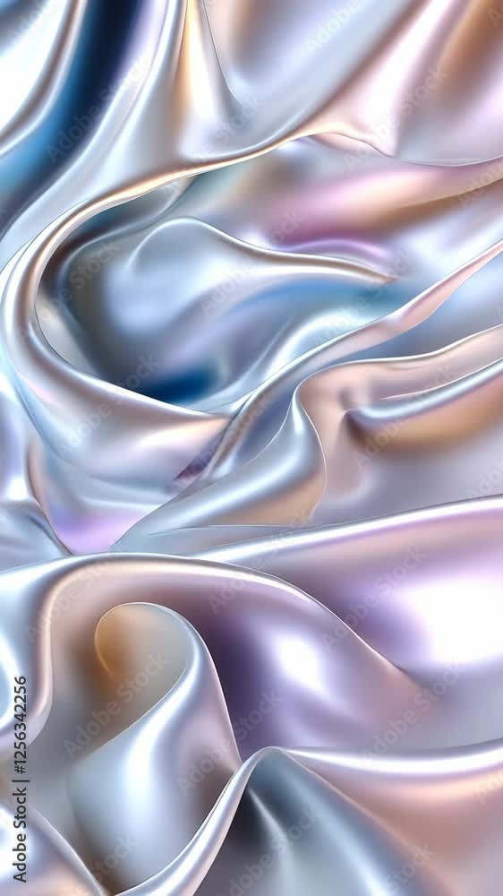 Poster textured fabric flows smoothly in a mesmerizing display of pastel colors and soft light, creating a 