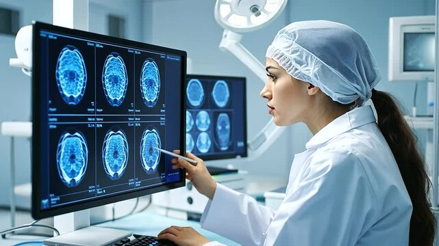 Scientist Working in Lab with Brain Tissue Samples