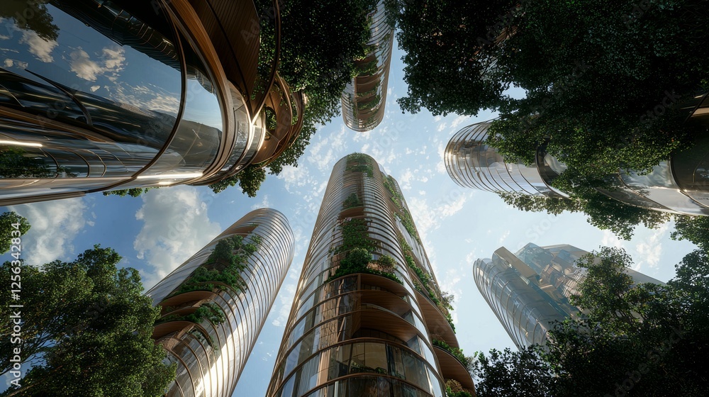 Poster 3d rendering techniques creating a holographic city