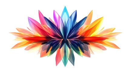 Colorful Floral Abstract Digital Art with Vibrant Petals and Geometric Patterns