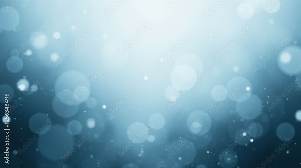 Poster serene blue background with soft bokeh feels for tranquility design