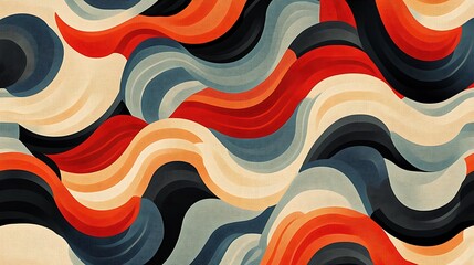 Abstract Wave Pattern Colorful Swirls Design