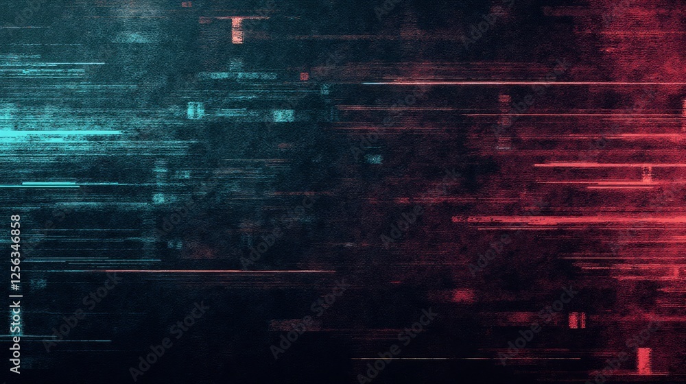 Poster abstract digital background with blue and red vertical lines