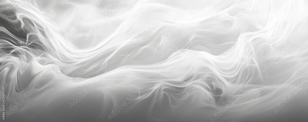 Poster diffuse white smoke against soft gray background