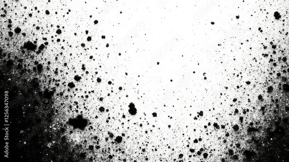 Poster abstract black and white texture with random spotted patterns