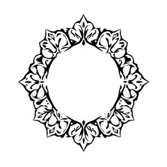 Intricate, Black and White Frame with Floral and Scroll-like Design