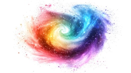 Fototapeta premium Vibrant Swirling Cosmic Explosion of Colorful Digital Paint Splashes and Fluid Shapes