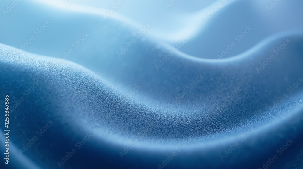 Poster silky blue fabric texture with elegant smooth waves and soft touch