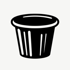 Pudding Cup Silhouette in black on a white background