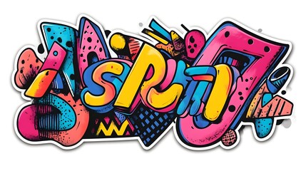 Vibrant Graffiti Artwork with Colorful Abstract Designs and Patterns
