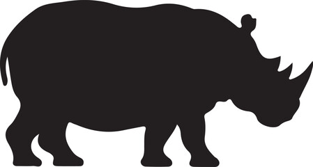 rhino on white background
