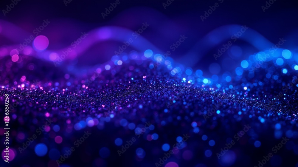 Poster Vibrant Abstract Background with Shimmering Particles and Light Waves