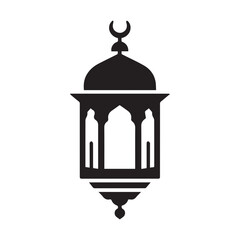 simple black islamic lantern icon