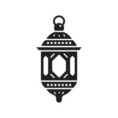 simple black islamic lantern icon