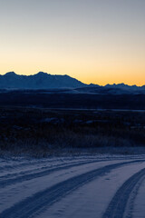 Mountains after sunset near Delta Junction, Alaska. 