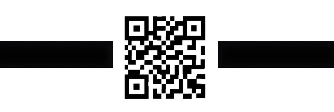 Detailed View of Black and White QR Code Against White Background