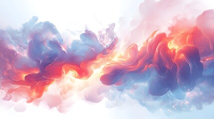 Fototapeta premium Colorful Abstract Swirling Cloud Explosion in Dramatic Sky Background