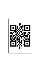 Detailed View of Black and White QR Code Against White Background