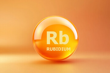 Glossy sphere with Rubidium symbol