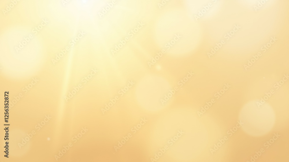 Poster soft golden light with gentle bokeh effect for tranquil background