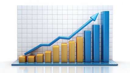 Ascending Bar Graph, Growth Chart, Positive Trend
