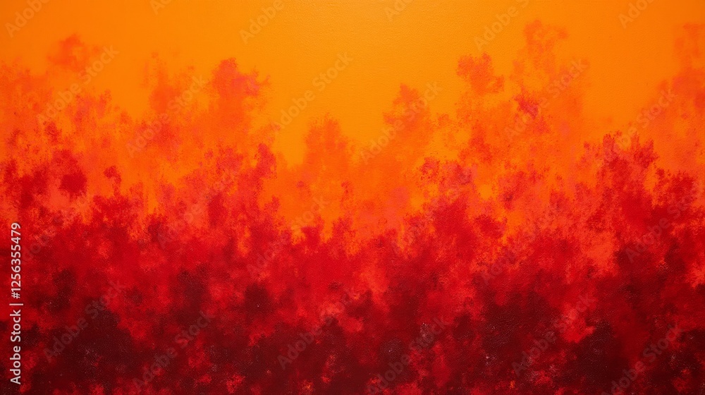 Poster abstract orange and red gradient with textured brush strokes