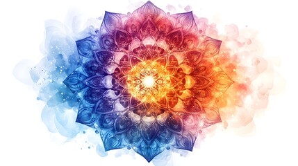 Fototapeta premium Vibrant Mandala Flower Design with Radiant Concentric Patterns