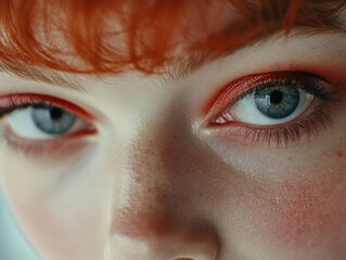 Obraz premium Elegant Face Profile of Red-Haired Woman