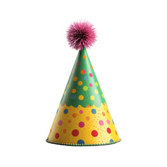 Festive Party Hat with Colorful Dots and Pompom